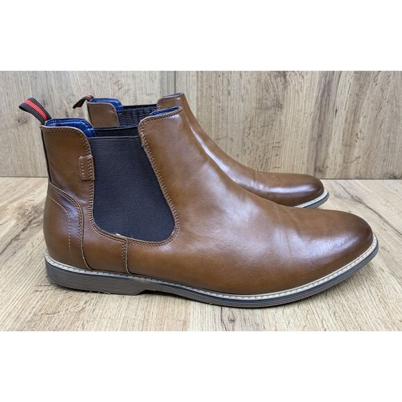 Steve Madden Mistro Chelsea Boots Cognac Brown Size 13 Beautiful Smooth Shoes - Picture 2 of 16